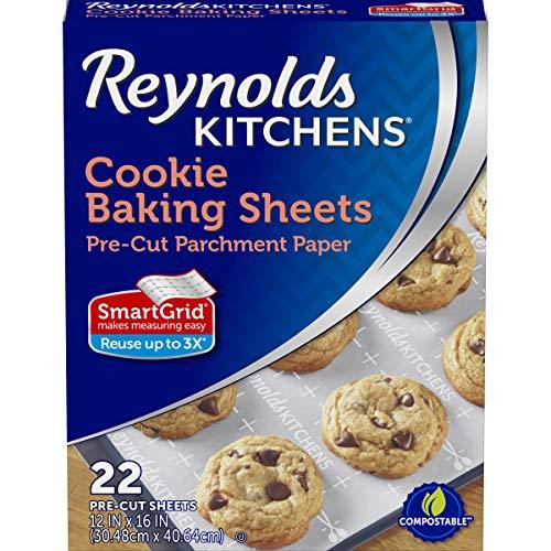 Reynolds Kitchens Cookie Baking Sheets, Pre-Cut Parchment Paper, 22 Sheets (Pack of 1) - CookCave