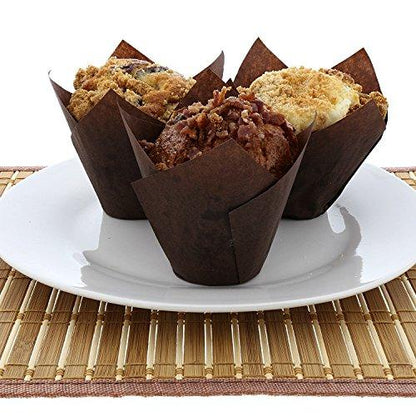 Royal Brown Tulip Style Baking Cups, Large, Case of 2000 - CookCave