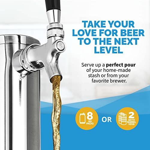 NewAir 1 Black Kegerator 5.8cu.ft, Matte Chrome Beer Tower - CookCave