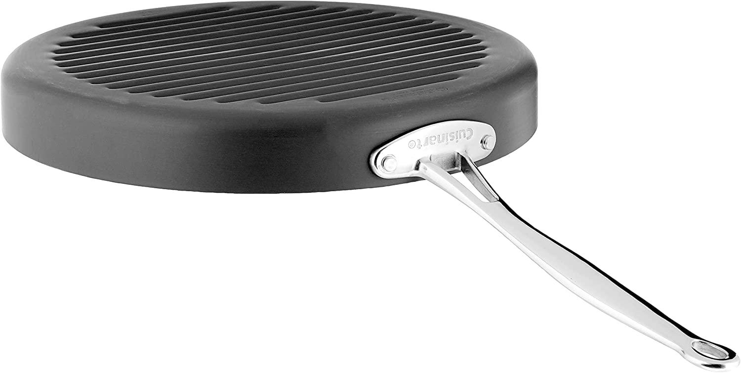 Cuisinart 630-30 Chef's Classic Nonstick Hard-Anodized 12-Inch Round Grill Pan,Black - CookCave