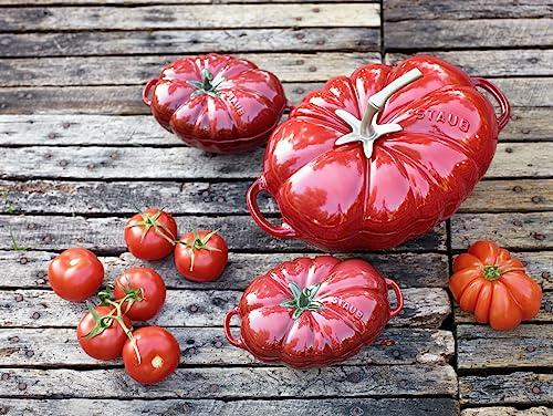 STAUB Ceramics Dutch Oven 16-oz Petite Tomato Cocotte, Cherry - CookCave