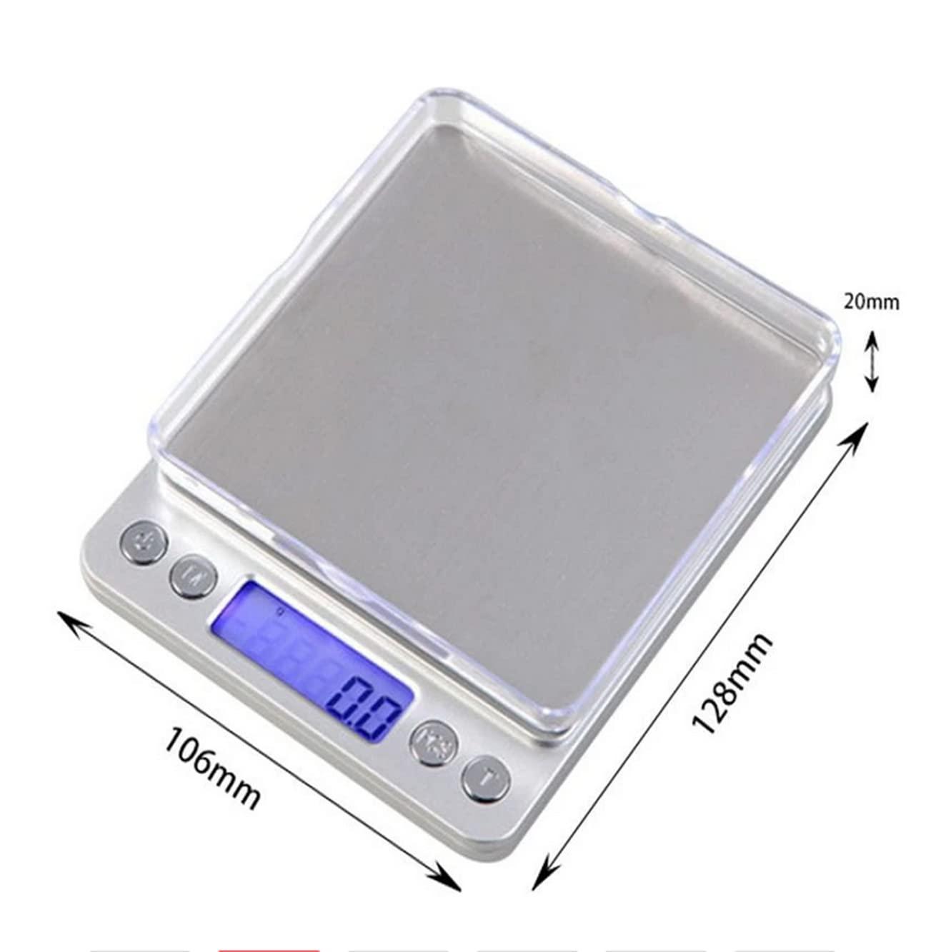 Food Scale, Rechargeable Kitchen Scale with Trays, Small Scale with Tare Function Digital Scale Grams and Ounces for Cooking Baking (2kg/0.1g) - CookCave