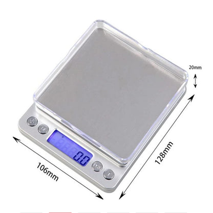 Food Scale, Rechargeable Kitchen Scale with Trays, Small Scale with Tare Function Digital Scale Grams and Ounces for Cooking Baking (2kg/0.1g) - CookCave