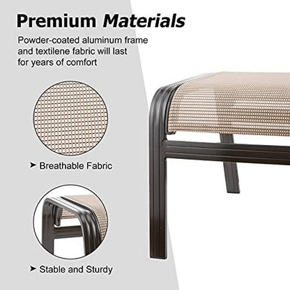Deguifei Outdoor Patio Footstools Aluminum Outdoor Ottomans Footrest Small Seating Wicker Furniture Patio Ottoman 2 Pieces Brown - CookCave