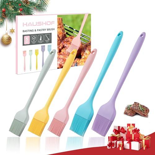 HAUSHOF Silicone Basting Pastry Brush, Heat Resistant Pastry Brush Set, One-Piece Design, Perfect for Baking, Grilling, Spreading Oil, Butter, BBQ Sauce, or Marinade, Dishwasher Safe - CookCave