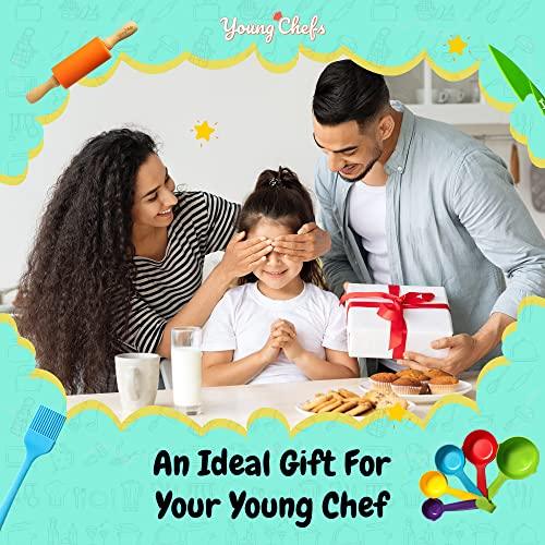 Young Chefs Cooking and Baking Set for Kids – 19 Pieces Real Kids Baking Set – Giftable Kids Baking Sets for Girls and Boys – Kids Cooking Set Real Tools - CookCave