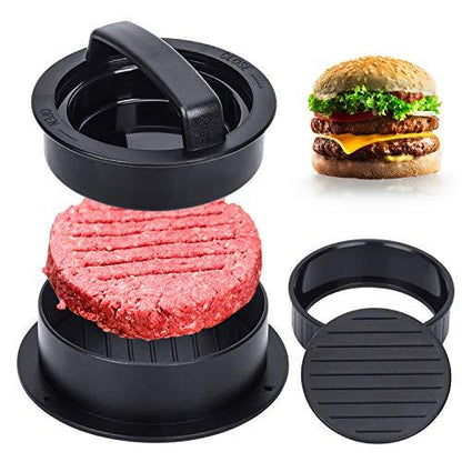 Hamburger Press, Hamburger Press Patty Maker, 3 in 1 Stuffed Burger Press Patty Maker, Patty Press for Stuffed Burgers, Sliders, Beef Burger, Non Stick Kitchen Barbecue Tool Grilling Accessories - CookCave