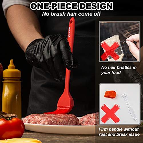 Anaeat High Heat Resistant Silicone Basting Pastry Brush Set of 2- Hygienic One Piece Design Spread Oil Butter for BBQ Grill Barbecue Baking Kitchen Cooking - BPA Free & Dishwasher Safe (10"+8") - CookCave