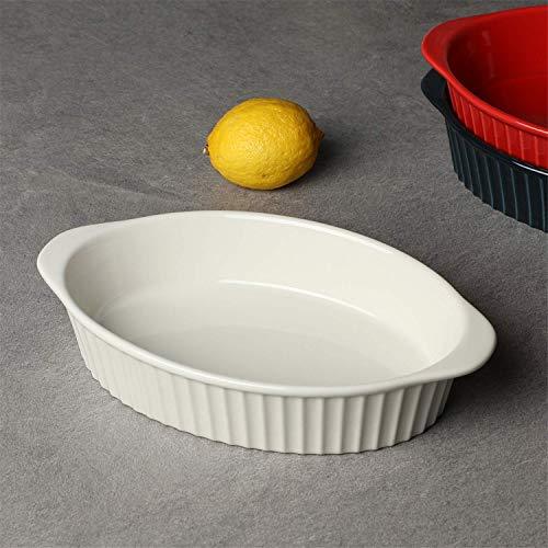 LEETOYI Porcelain Small Oval Au Gratin Pans,Set of 2 Baking Dish Set for 1 or 2 person servings, Bakeware with Double Handle for Kitchen and Home,(White) - CookCave