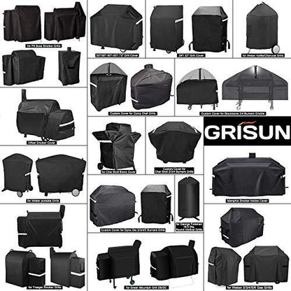 Grisun Grill Cover for Oklahoma Joe's Longhorn Offset Smoker, Anti-UV Waterproof Offset Smoker Cover for Oklahoma Joe's 13201747-50, Heavy-Duty 600 D Polyester, Black (70" L x 60" H x 40" W) - CookCave