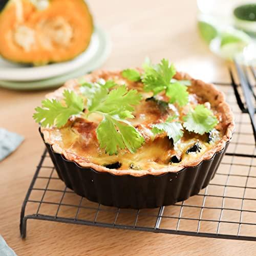 Tosnail 9.5" x 2" Nonstick Tart Pan Quiche Pan Pie Pan with Removable Bottom - CookCave