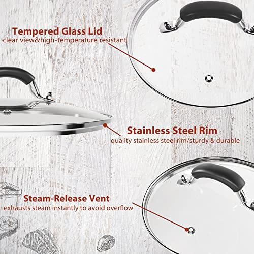 WishDirect 10.25 Inch Tempered Glass Lid Compatible with 10-10.25 Inch Lodge Cast Iron Skillet and 5 Quart Dutch Ovens - CookCave