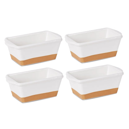 GDCZ Mini Ceramics Loaf Pan Set, Set of 4 Individual Stackable Baking Bread Pan, Multifunctional Loaf Pan for Kitchen Non-Stick, 6.2-Inch - CookCave