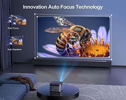 [Auto Focus/Keystone] 4K Projector with WiFi 6 and Bluetooth 5.2, FHD Native 1080P WiMiUS P64 Outdoor Movie Proyector, 50% Zoom, Home Projector Compatible with iOS/Android/HDMI/TV Stick - CookCave