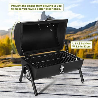 Leonyo Portable Charcoal Grill, Small BBQ Grill, Mini Tabletop Charcoal Grill, Compact Camping Grills for Outdoor Cooking, RV Traveling Picnic, Hibachi Griddle, Backyard Patio, Beach - CookCave