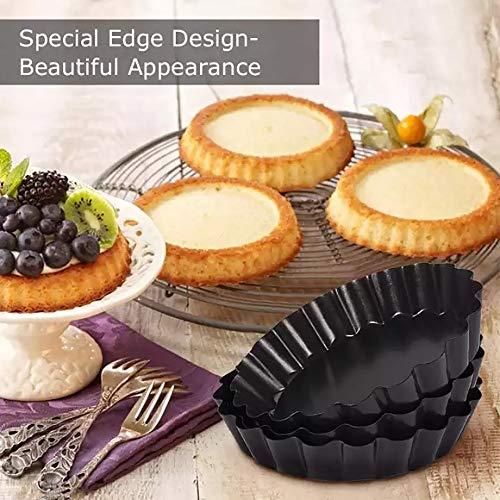 Gutsdoor Mini Tart Pan 4 Inch with Removable Bottom Quiche Pan Nonstick Round Quiche Pie Pan Set of 6 - CookCave