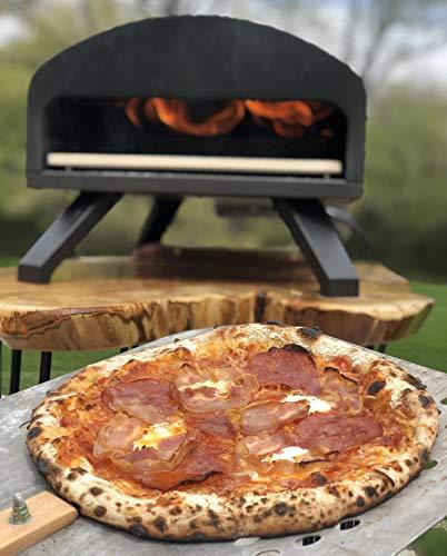 Bertello Outdoor Pizza Oven Black + Pizza Peel Combo. Wood Fire Portable Brick Oven - Portable Pizza Maker. As Seen on SHARK TANK - CookCave