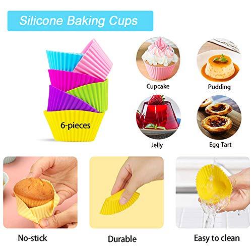 Baking Supplies - Silicone Spatulas Set, Rolling Pin, Pastry Mat, Silicone Baking Cups, Piping Bags and Tips, Measuring Cups and Spoons, Baking Set for Kids Teens Adult Beginner - CookCave