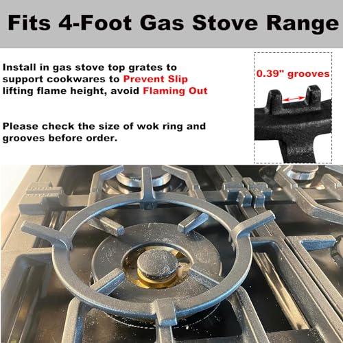 Wok Ring, 6.3 Inch Cast Iron Wok Stand Wok Support Ring for Gas Stove GE, Samsung, Kitchenaid, Kenmore, Jenn-Air, Bosch, Fulgor Milano, Zline, Maytag Round Stove Top Wok Burner Ring Gas Range Parts - CookCave
