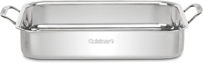 Cuisinart 7117-14RR 14-Inch Chef's-Classic Cookware-Collection, Lasagna Pan w/Stainless Roasting Rack, Stainless Steel - CookCave