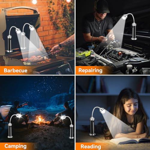 ZPGTE Grill Light - Christmas Stocking Stuffers Gifts for Men, BBQ Grilling Accessories for Outdoor Grill, LED Barbecue Light with Magnetic Base & 360° Flexible Gooseneck, Batteries Included - 2 Pack - CookCave