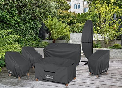 ULTCOVER Waterproof Patio Chair Cover – Outdoor Lounge Deep Seat Single Lawn Chair Cover 4 Pack Fits Up to 28W x 30D x 32H inches, Black - CookCave