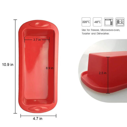 SILIVO Silicone Bread and Loaf Pans (2 Pack) - Nonstick Silicone Baking Mold for Homemade Loaf, Bread and Meatloaf - 8.9x3.7x2.5 inch - CookCave