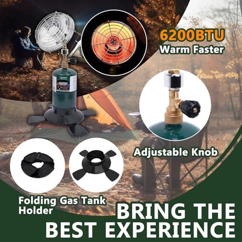 Hotdevil Tent Heater for Camping Outdoor Propane Heater 6200BTU Power with Control Valve & Coleman Propane Gas Tank Holder Portable Golf Cart Heater Cordless 1lb Small Propane Tanks Fuel Tents Fishing - CookCave