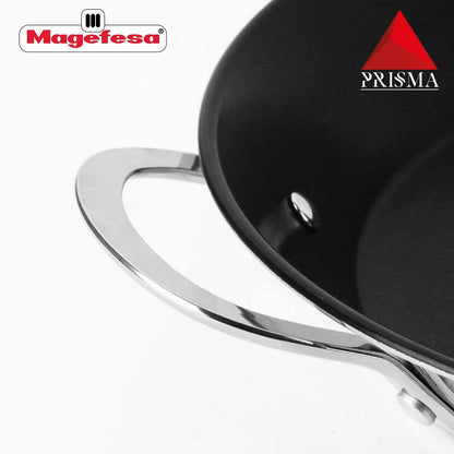 MAGEFESA Prisma – 13.4 inches Paella pan, made of 18/10 stainless steel, triple layer non-stick, for all types of kitchens, INDUCTION, dishwasher and oven safe up to 392ºF - CookCave