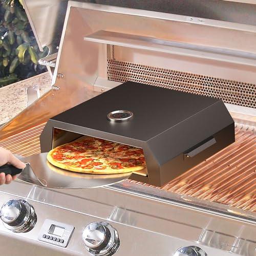 YITAHOME Pizza Oven for Grill, Grill Top Pizza Oven with Pizza Peel & Pizza Cutter, Portable Outdoor Pizza Maker with Thermometer for Charcoal Grill, Gas Grill, Propane Grill - CookCave