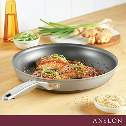 Anolon Achieve Hard Anodized Nonstick Frying Pan/Skillet, 12 Inch, Silver - CookCave