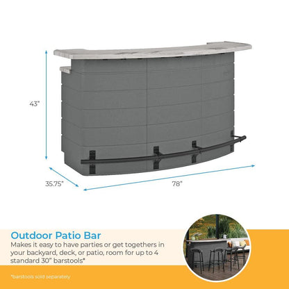 Suncast Backyard Oasis Entertainment Pull-Out Drawers and Shelving Space, Water-Resistant Outdoor Food and Bar Unit, Gray - CookCave