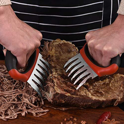 SCN Bear Claws Meat Shredder-BBQ Claws Stainless Steel Fork Set For Shredding Pulling Lifting Pork Chicken Beef With Heat Insulated Handel Set of Two Barbecue Grilling Tool - CookCave