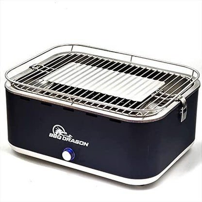 BBQ Dragon Zephyr Portable Grill - BBQ Grill with Built-in Adjustable Speed Fan - Table Top Mini Grill with Stainless Steel Inner Liner - Portable Charcoal Grill for Camping, Beach or Outdoor Picnic - CookCave