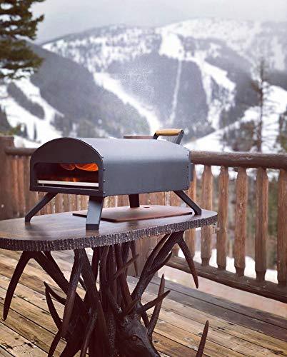 Bertello Outdoor Pizza Oven Black + Pizza Peel Combo. Wood Fire Portable Brick Oven - Portable Pizza Maker. As Seen on SHARK TANK - CookCave