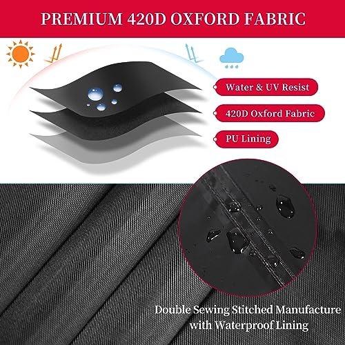 RICHIE Grill Cover for Outdoor Grill, Gas Grill Covers Waterproof UV Resistant BBQ Cover, Durable Rip Resistant Barbecue Grill Cover, Fits for Weber, Brinkmann, Char Broil, Nexgrill etc, 52 Inch Black - CookCave