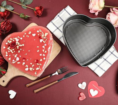 Webake Heart Shaped Springform Pan 9 Inch Nonstick Heart Cheesecake Pan, Large Heart Cake Mold, Valentine's Day Baking - CookCave