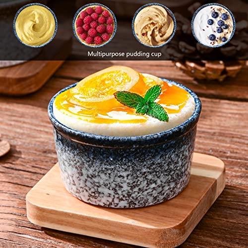 Artcome 5oz 6Pcs Ceramic Ramekin Set - for Pudding, Creme Brulee, Lava Cakes, Custard Cups, Souffle, Porcelain Dipping Sauce Bowls, Japanese Pudding Cup, Dishwasher Microwave and Oven Safe - CookCave