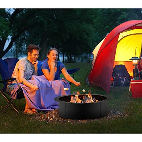 Stanbroil Fire Pit Ring 36-Inch Outer/30-Inch Inner Diameter, Heavy Duty Steel Fire Pit Liner DIY Campfire Ring Above or In-Ground Outdoor Backyard Wood Burning Bonfire - CookCave