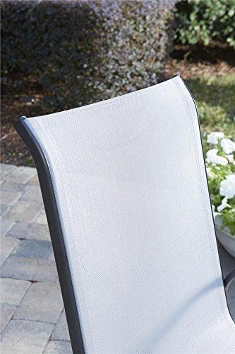 CoscoProducts Cosco Outdoor Living Dining Chairs, 6-Pack, Gray Frame, Light Gray Sling (88645GLGE) - CookCave