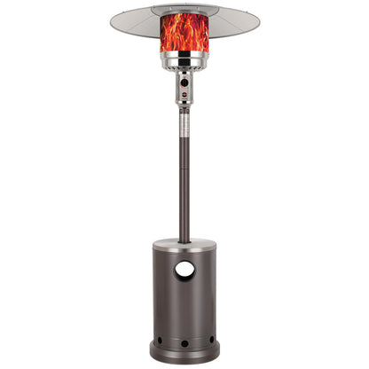 Hykolity 50,000 BTU Propane Patio Heater, Stainless Steel Burner, Triple Protection System, Wheels, Outdoor Heaters for Patio, Garden, Commercial and Residential, Brown - CookCave