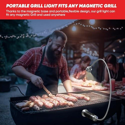 Grilling Gifts for Men: 2 Pack Magnetic Grill Lights for Outdoor Grill, Smoker Accessories Gifts for Men, 8.3 IN 360 Degree Flexible Gooseneck, Mens Gifts for Valentine's Day, Cool Gadgets for Men/Dad - CookCave