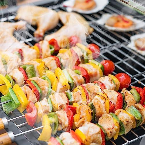 Charcoal Grill Outdoor BBQ Grill, Extra Large Cooking Area 794 Square Inches with Two Individual & Adjustable Charcoal Tray, Foldable Side Tables for Outdoor Cooking Backyard Camping Picnics By DNKMOR - CookCave