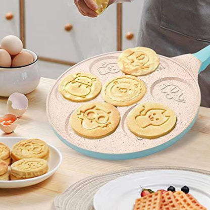 Mini Pancake Pan Nonstick, Pancake Pan Stovetop, Pancake Maker for Kids, Pancake Mold, Egg Pancake Griddle Pan Kids Crepe Maker Pan for Pancakes Flapjack Maker Blini Pan Nonstick Griddle - CookCave