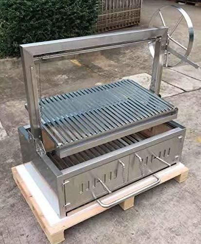 Built In/Table Top Charcoal Outdoor BBQ, Stainless Steel #430 Body and #304 Grates, Rotisserie Parrilla Santa Maria/Argentine Grill Spit - CookCave