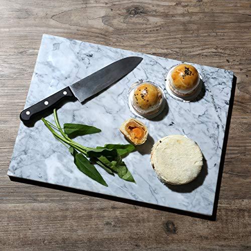 Kota Japan Premium Non-Stick Marble Pastry Cutting Board Slab 15 3/4" X 11 3/4” | No-Slip Rubber Feet | Must Have Stone Pastry Rolling Pin Board for Every Kitchen | Great Baking Creations Ahead! - CookCave