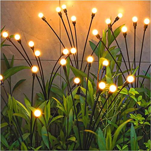 TONULAX Solar Garden Lights - New Upgraded Solar Swaying Light, Sway by Wind, Solar Outdoor Lights, Yard Patio Pathway Decoration, High Flexibility Iron Wire & Heavy Bulb Base, Warm White (4 Pack) - CookCave