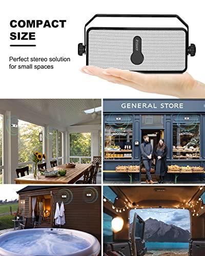Inwa Bluetooth Outdoor Speaker, IPX5 Waterproof Wall Mount Speaker, Wireless Sync Up to 100 Speakers, Connect Seamlessly to Phone, Computer, Echo Dot, Suitable for Patio, Porch, Gazebo, Garage, 2 Sets - CookCave