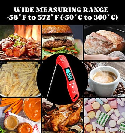 DOQAUS Digital Meat Thermometer, Instant Read Food Thermometer for Cooking, Kitchen Probe with Backlit & Reversible Display, Cooking Temperature Turkey Grill BBQ Candy - CookCave