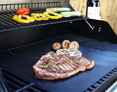 BBQ Grill Sheets Mat ,100% Non Stick Safe ,Extra Thick,Reusable and Dishwasher safe, 3 piece of (13"x15.75") - CookCave